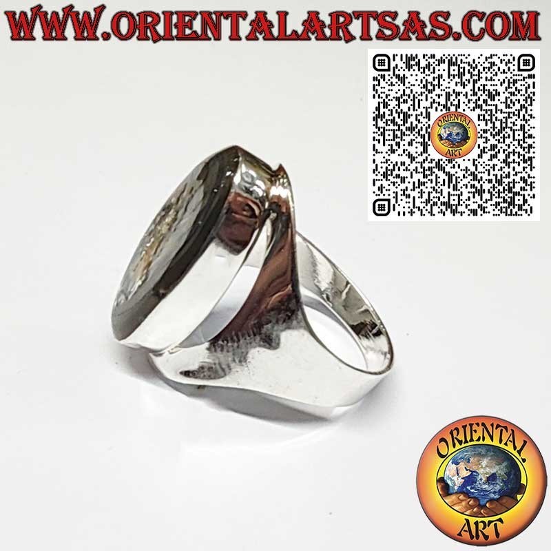 Bague Large en Argent 925 avec Abalone Paua Shell Ovale