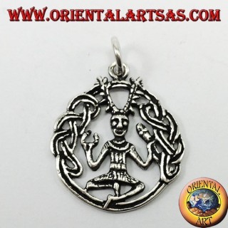 Colgante Cernunnos Dios Celta Cornudo Plata 925 - Oriental Art