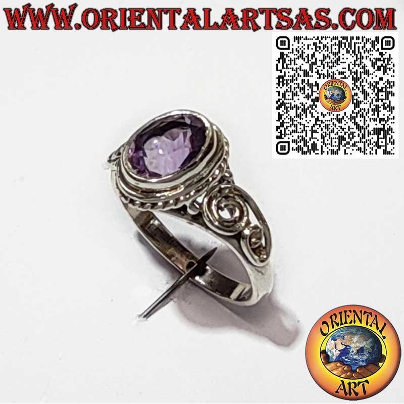 copy of Anillo de plata con Amatista Natural y Decoraciones Balinesas