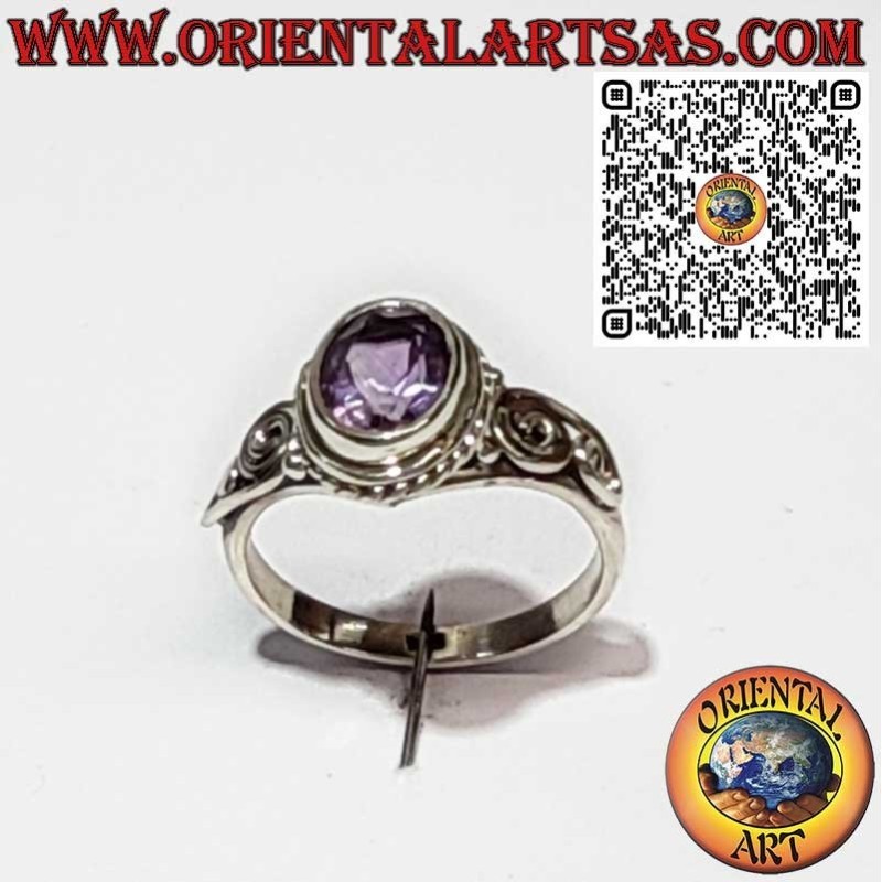copy of Anillo de plata con Amatista Natural y Decoraciones Balinesas