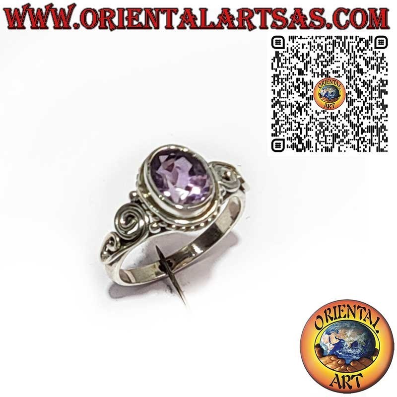 copy of Anillo de plata con Amatista Natural y Decoraciones Balinesas