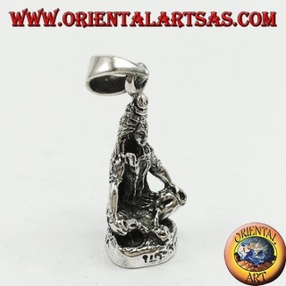 Pendentif en argent, Śiva (devanagari शिव  adapté à Shiva)