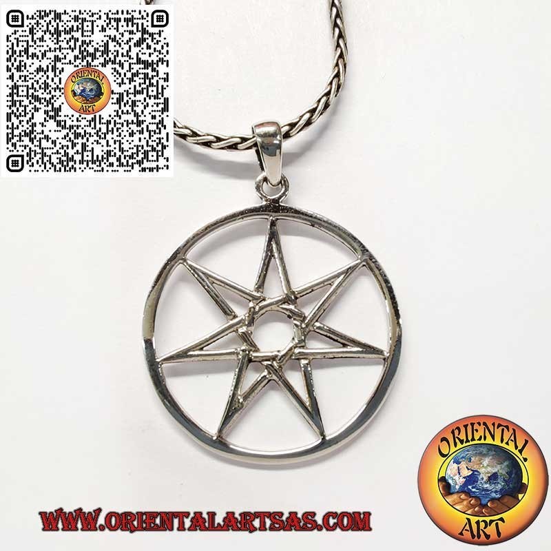 Colgante de Plata 925 con Heptagrama – Símbolo de Armonía y Espiritualidad
