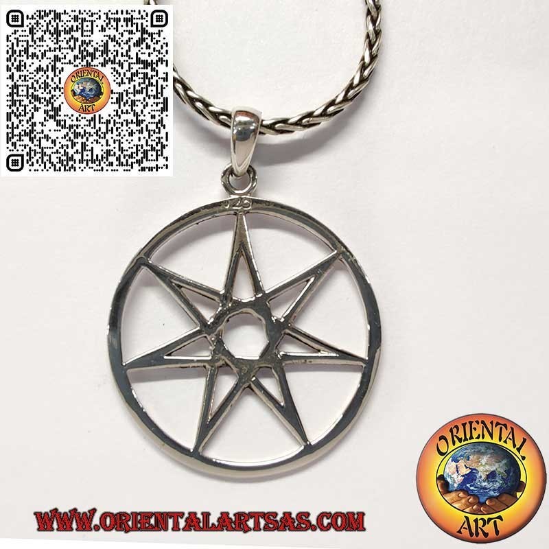 925 Sterling Silver Pendant with Heptagram – Symbol of Harmony and Spirituality