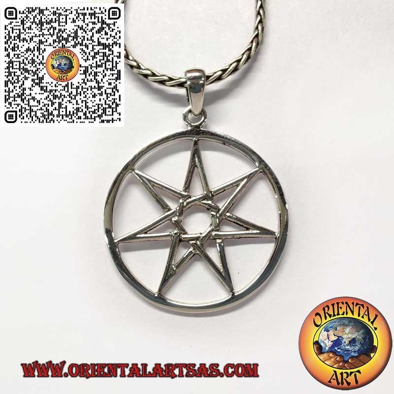 Pendentif en Argent 925 avec Heptagramme – Symbole d’Harmonie et de Spiritualité