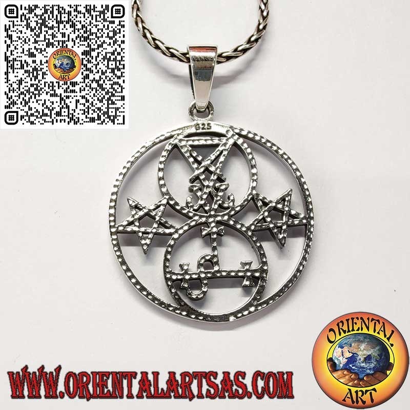 Pendentif Magique en Argent 925 avec Sceaux Ésotériques – Satan & Lilith