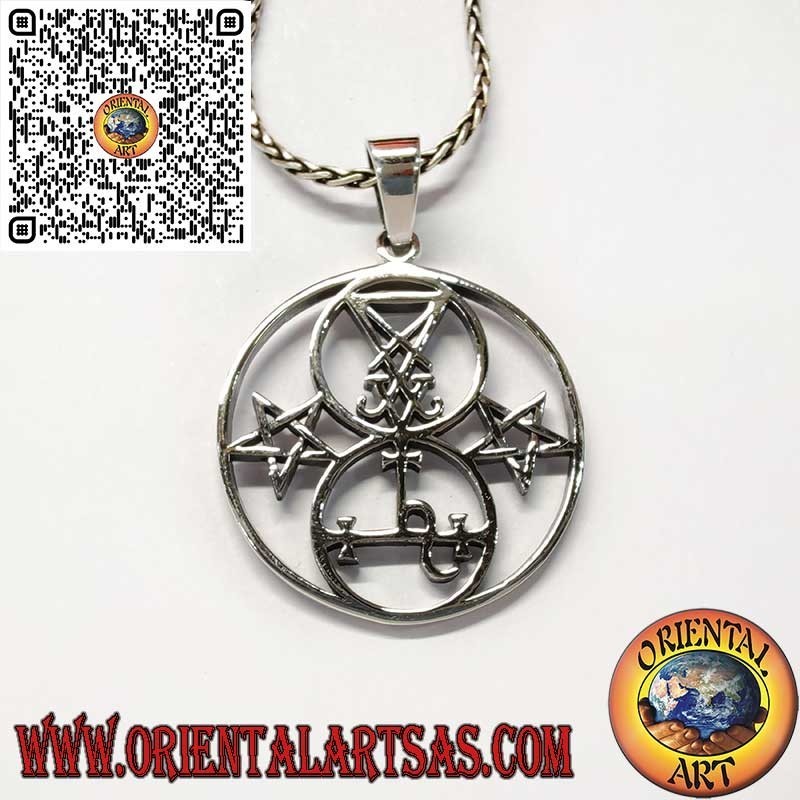 Magical 925 Sterling Silver Pendant with Esoteric Seals – Satan & Lilith