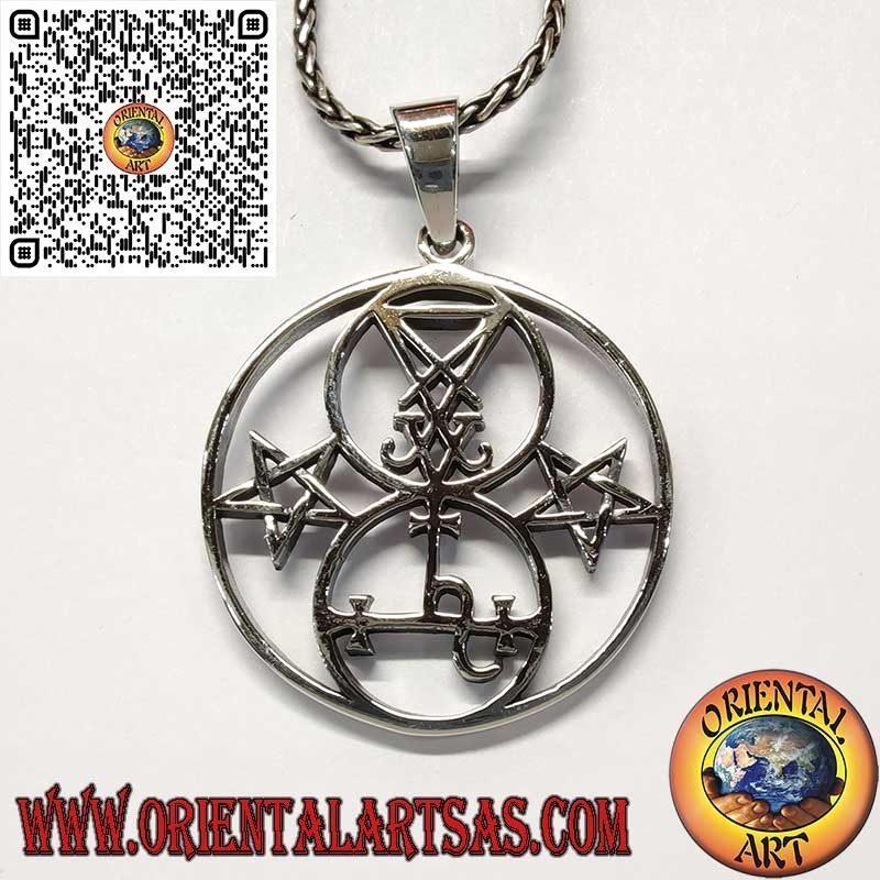 Pendentif Magique en Argent 925 avec Sceaux Ésotériques – Satan & Lilith