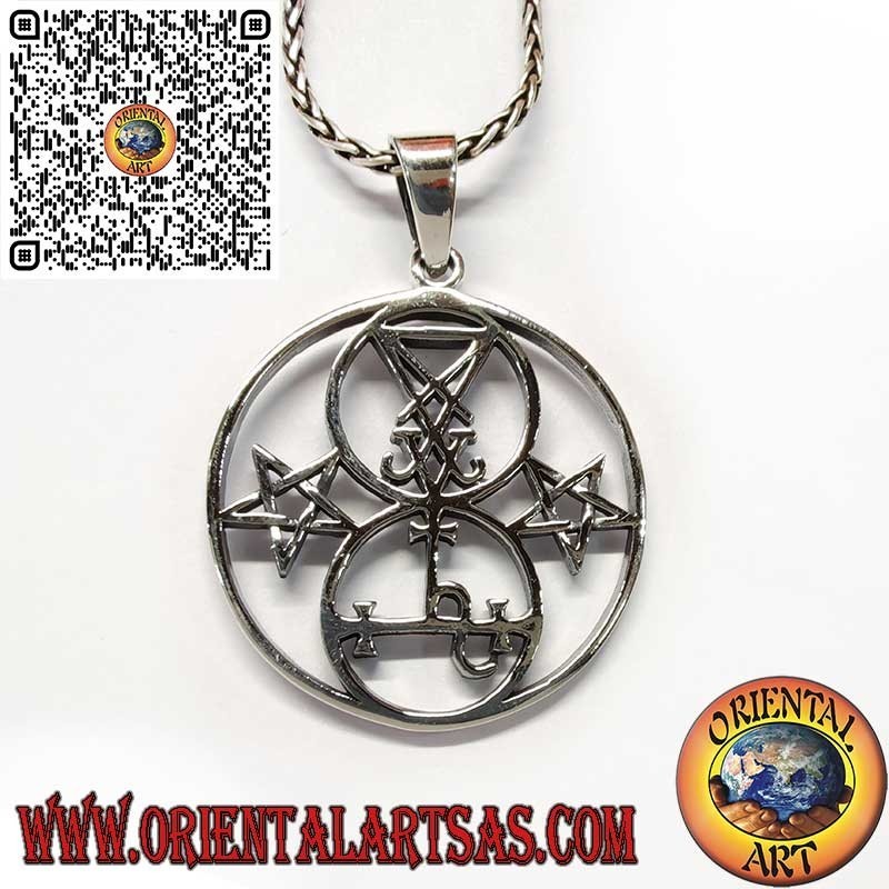 Pendentif Magique en Argent 925 avec Sceaux Ésotériques – Satan & Lilith