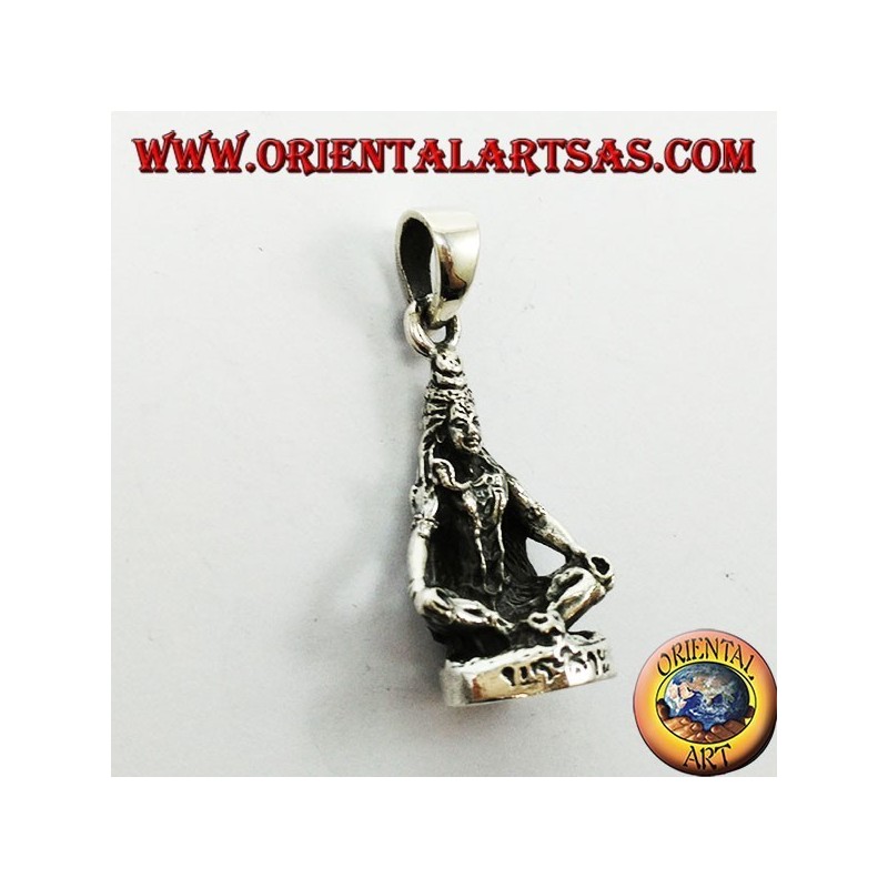 Silver pendant, Śiva (devanagari शिव adapted in Shiva)