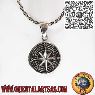 925 Sterling Silver Compass Rose Pendant – Relief Nautical Design