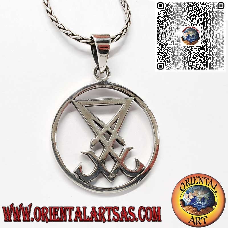 Pendentif en Argent 925 avec Sceau de Lucifer