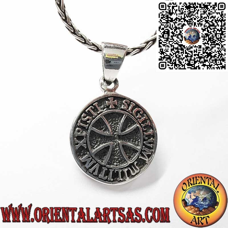 Colgante de Plata 925 con Sello de los Caballeros Templarios y Cruz Templaria