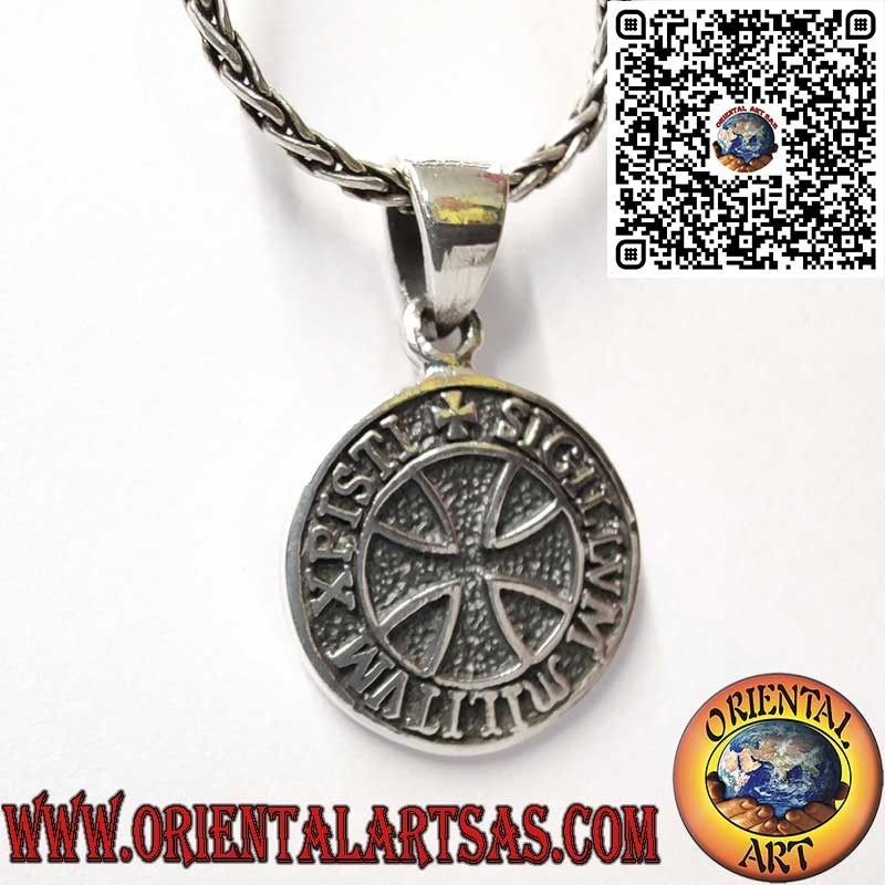 Colgante de Plata 925 con Sello de los Caballeros Templarios y Cruz Templaria