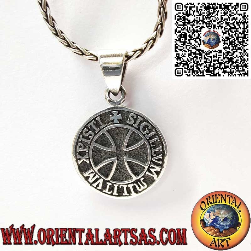 925er Silberanhänger mit Tempelritter-Siegel und Templerkreuz