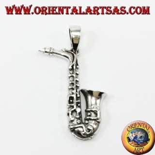Pendentif en argent, saxophone