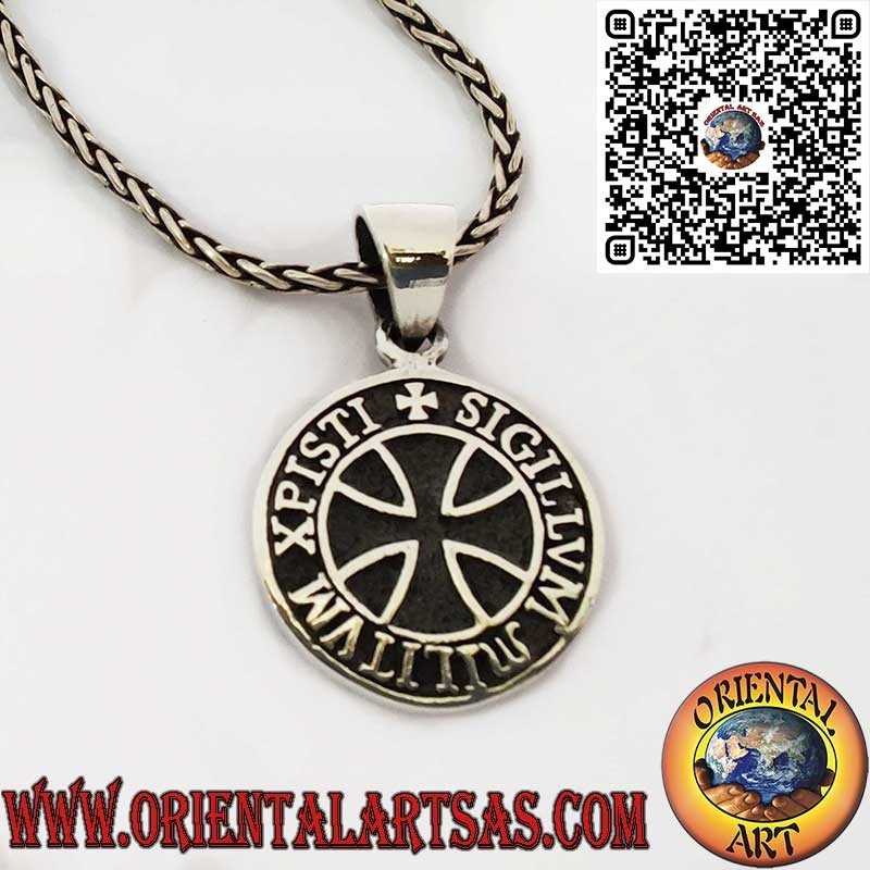 Colgante de Plata 925 con Sello de los Caballeros Templarios y Cruz Templaria