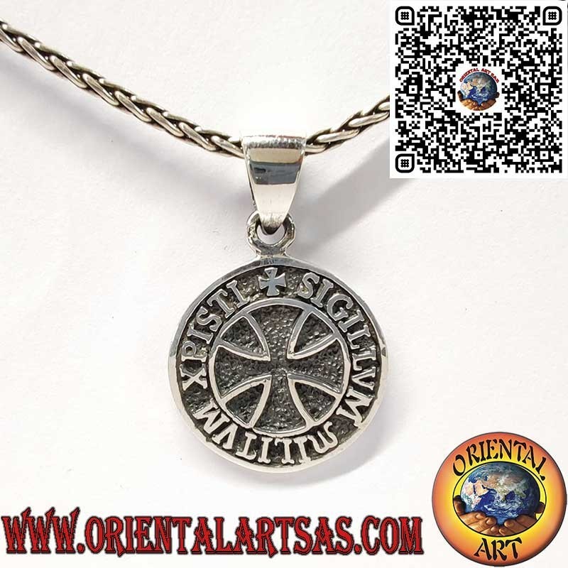 Colgante de Plata 925 con Sello de los Caballeros Templarios y Cruz Templaria
