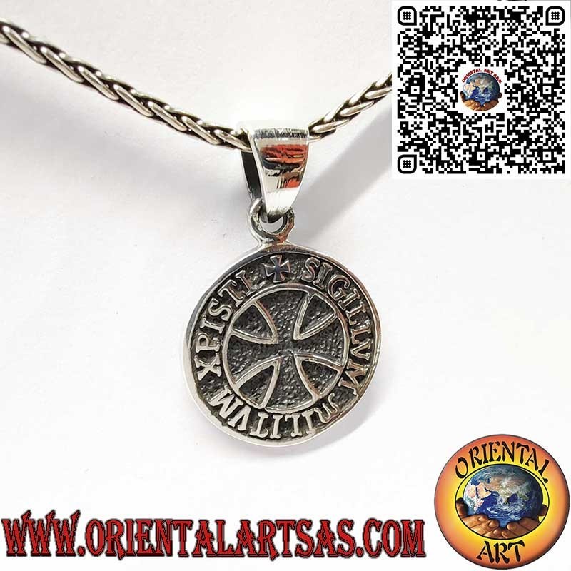 925er Silberanhänger mit Tempelritter-Siegel und Templerkreuz
