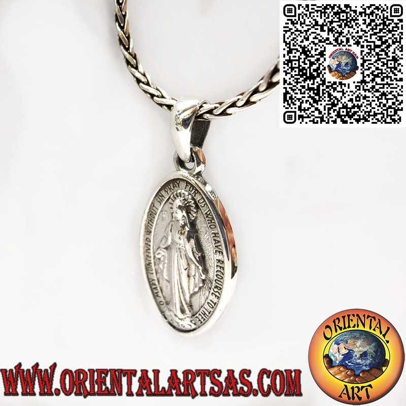 Pendentif Médaille Miraculeuse Double Face en Argent 925 – Vierge Marie