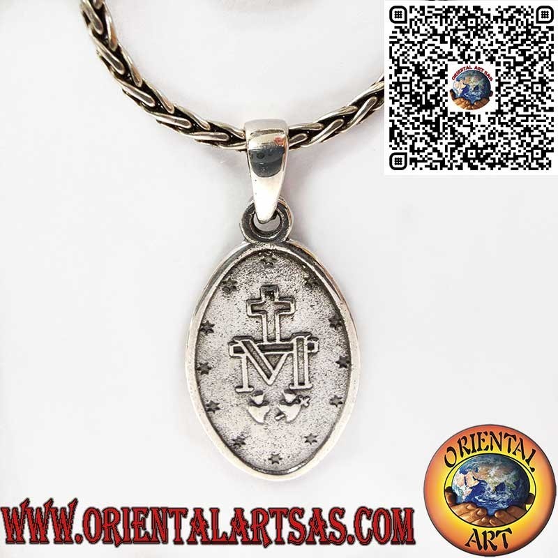 Pendentif Médaille Miraculeuse Double Face en Argent 925 – Vierge Marie