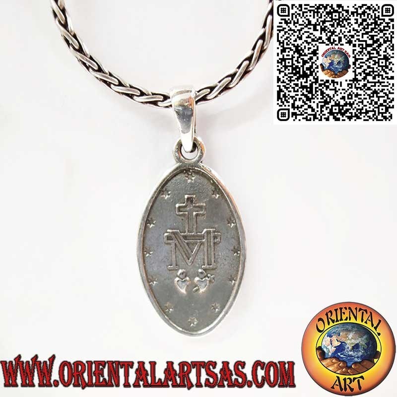 Pendentif Médaille Miraculeuse Double Face en Argent 925 – Vierge Marie