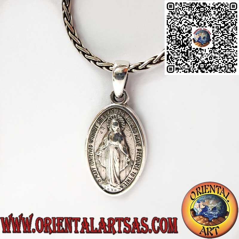 Colgante Medalla Milagrosa Doble Cara en Plata 925 – Virgen María