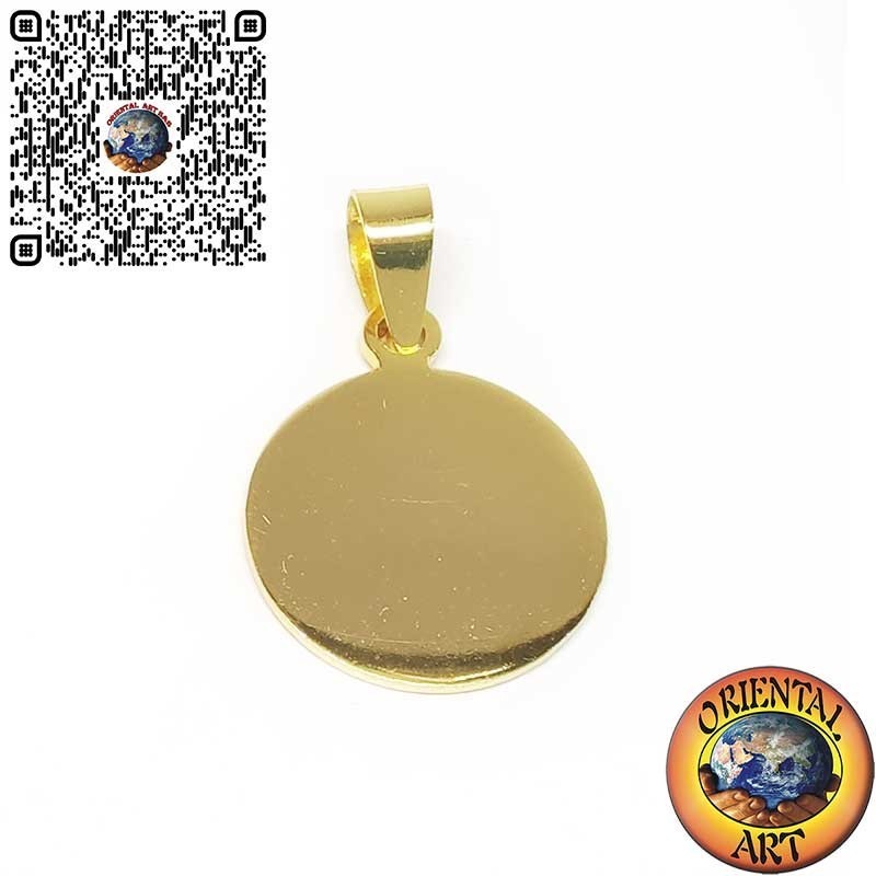 Gold-Plated Sterling Silver Compass Rose Pendant – Round Engraved Design