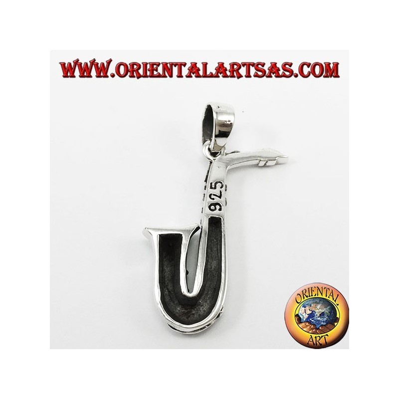 Silver pendant, Saxophone