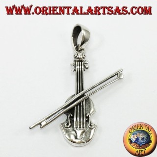 Pendentif en argent, violon