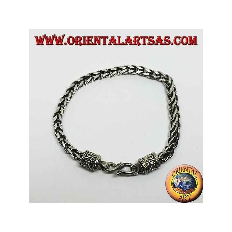 Silber Quadrat Knoten Armband