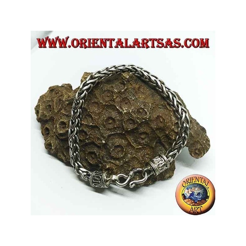 Silver square knot bracelet