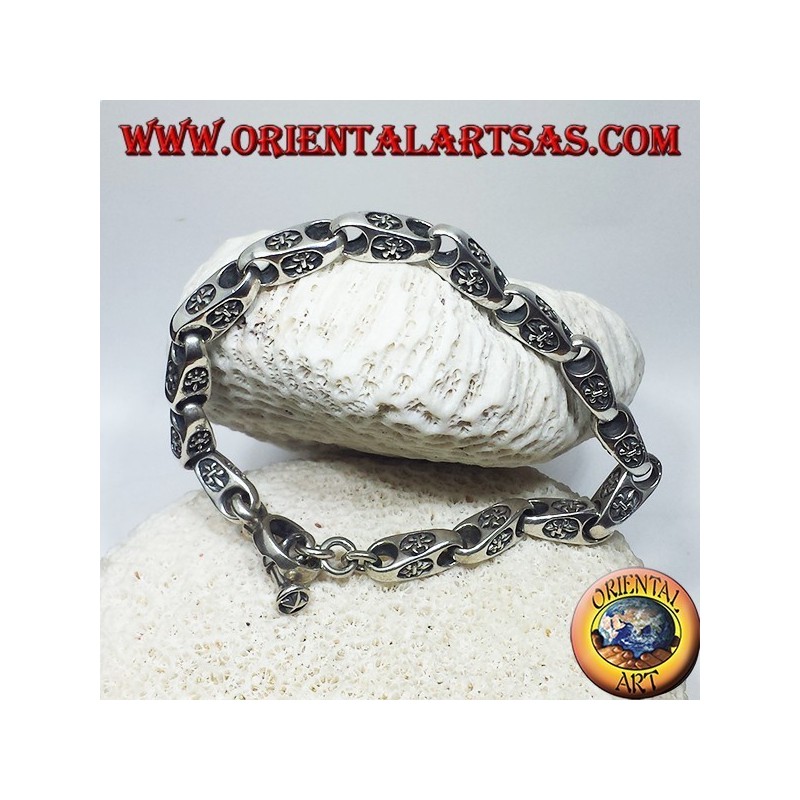 silbernes Armband, Kette mit Lilie