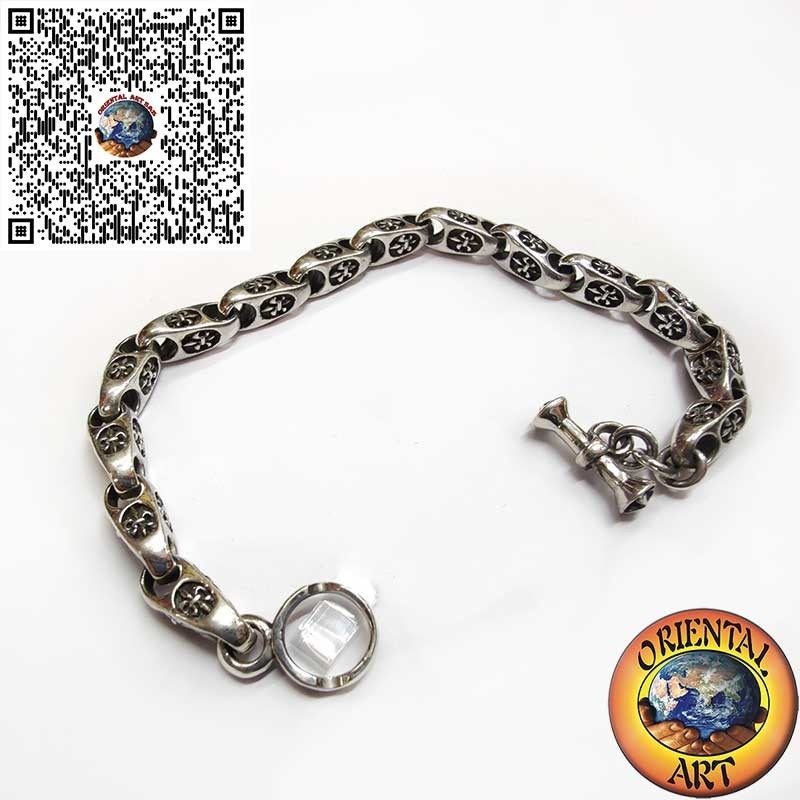 Bracciale Argento 925 Giglio Rilievo Artigianale | Oriental Art