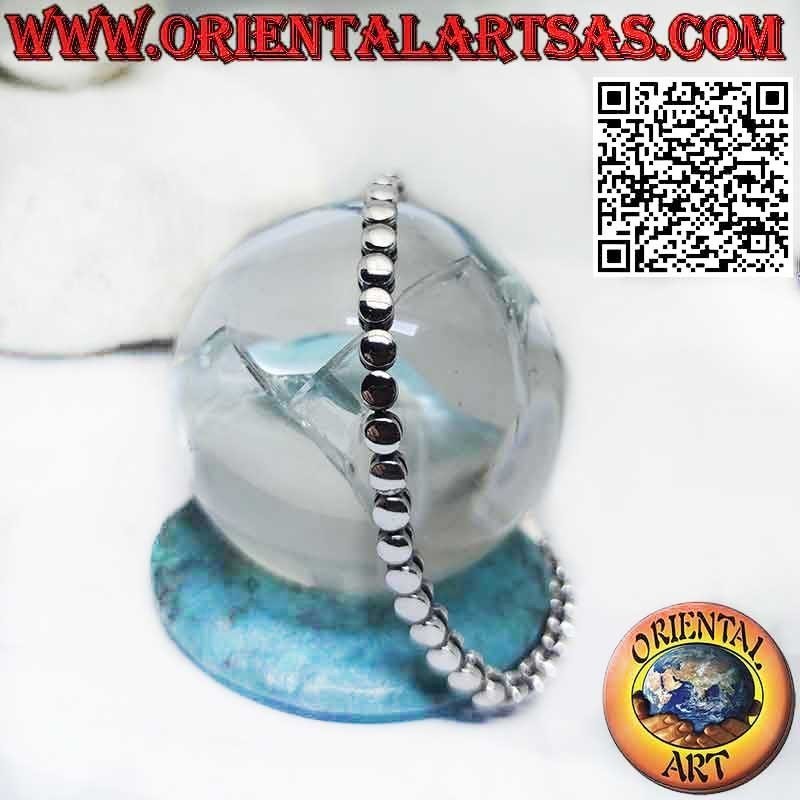 Bracelet lumineux en argent 925‰ composé d'une rangée de cylindres