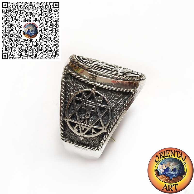 Sterling Silver Solomon’s Seal 3D Ring – Handmade Hexagram, Spiritual Amulet, Gift for Him