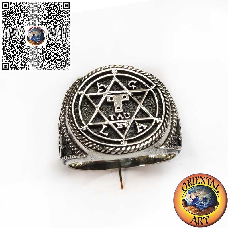 Sterling Silver Solomon’s Seal 3D Ring – Handmade Hexagram, Spiritual Amulet, Gift for Him