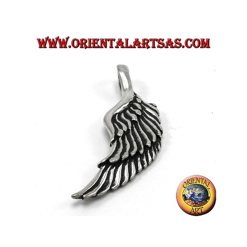 Pendentif en argent, Ailes d'ange tridimensionnelles à deux faces