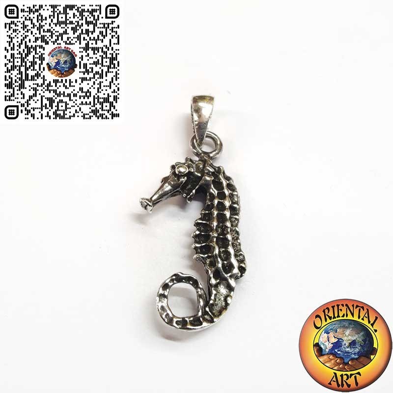 3D Silver Seahorse "Hippocampus" Pendant