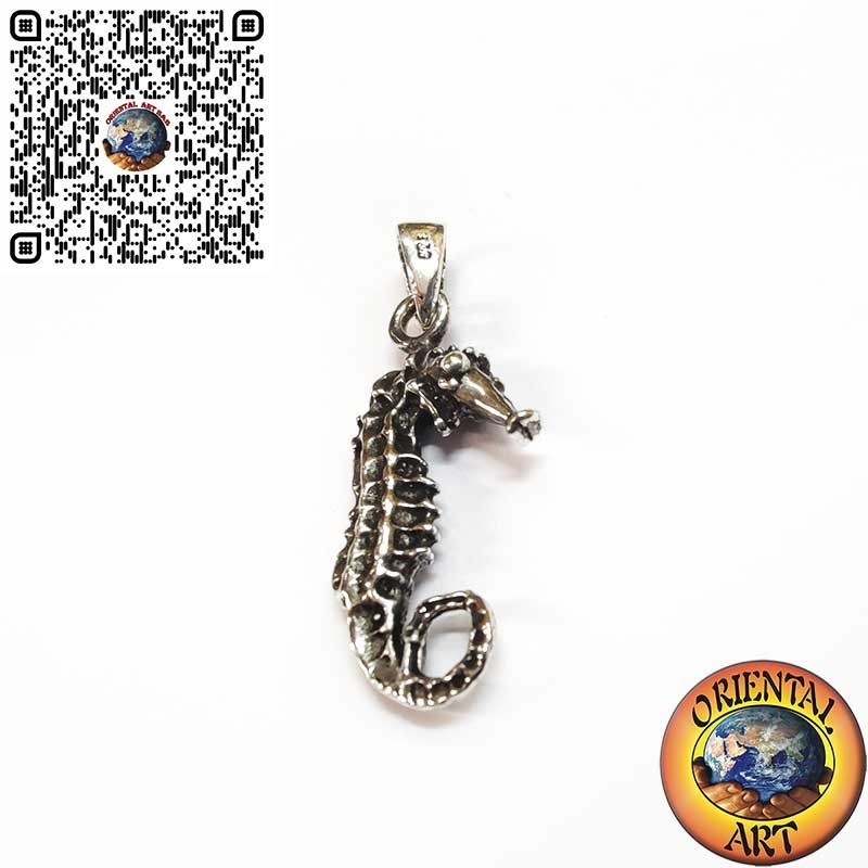 Pendentif en Argent Hippocampe 3D "Hippocampus"
