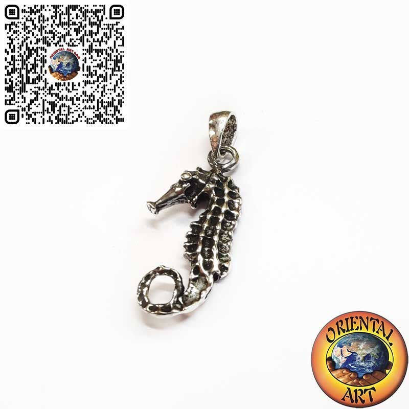 Pendentif en Argent Hippocampe 3D "Hippocampus"