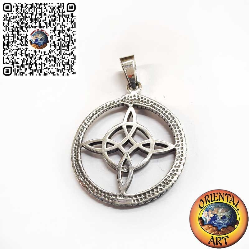 Ciondolo in Argento "Nodo della Strega" nell'Ouroboros
