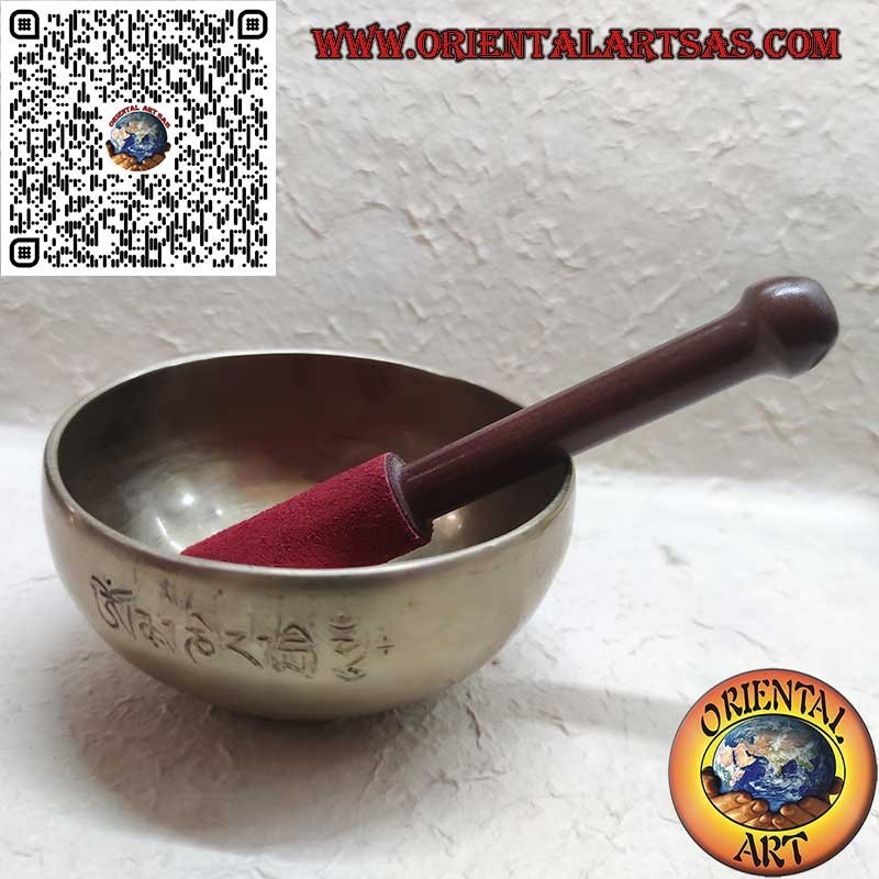 Campana tibetana de luna llena hecha a mano, 12 cm de diámetro, 330 g, "si", 440 Hz