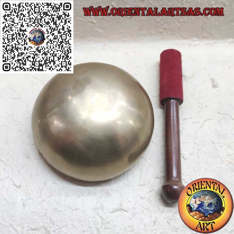 Campana tibetana de luna llena hecha a mano, 12 cm de diámetro, 330 g, "si", 440 Hz