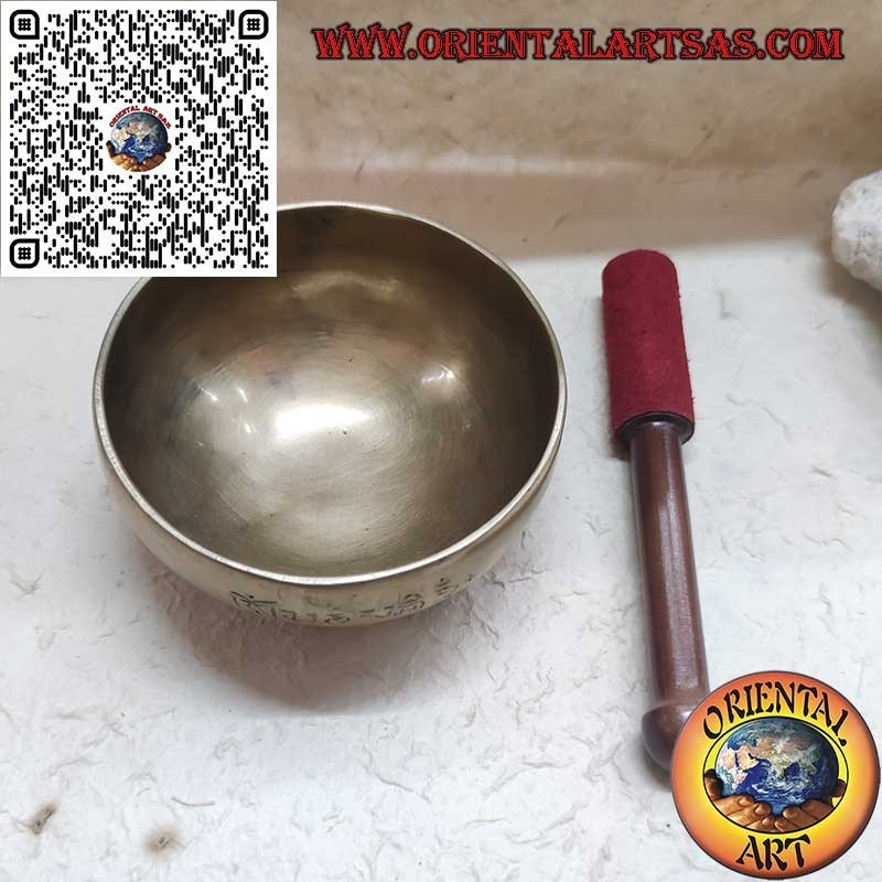 Cloche tibétaine de pleine lune faite à la main, Ø 12 cm, 330 g, « si », 440 Hz