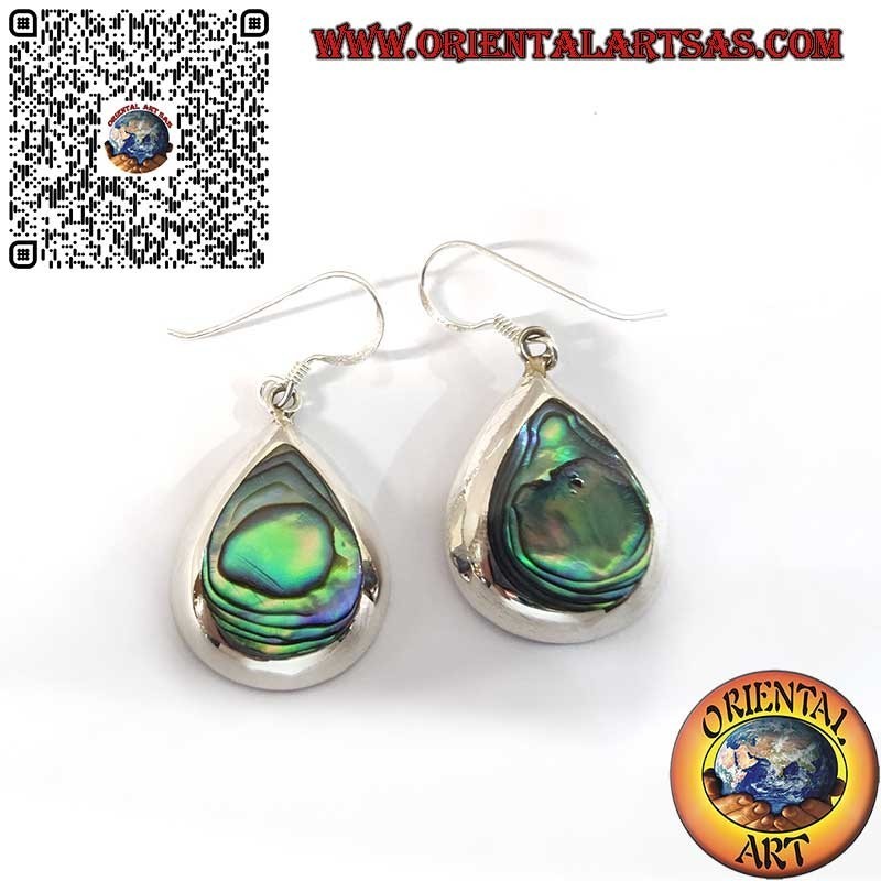 925 Sterling Silver Drop Earrings with Abalone Paua Shell