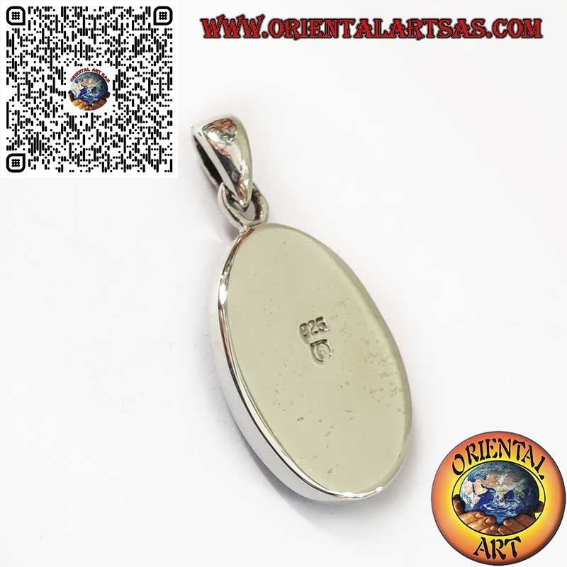 Silver Pendant with Natural Arizona Oval Turquoise