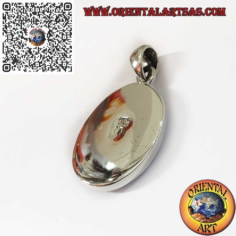 Pendentif en argent avec turquoise ovale naturelle d'Arizona