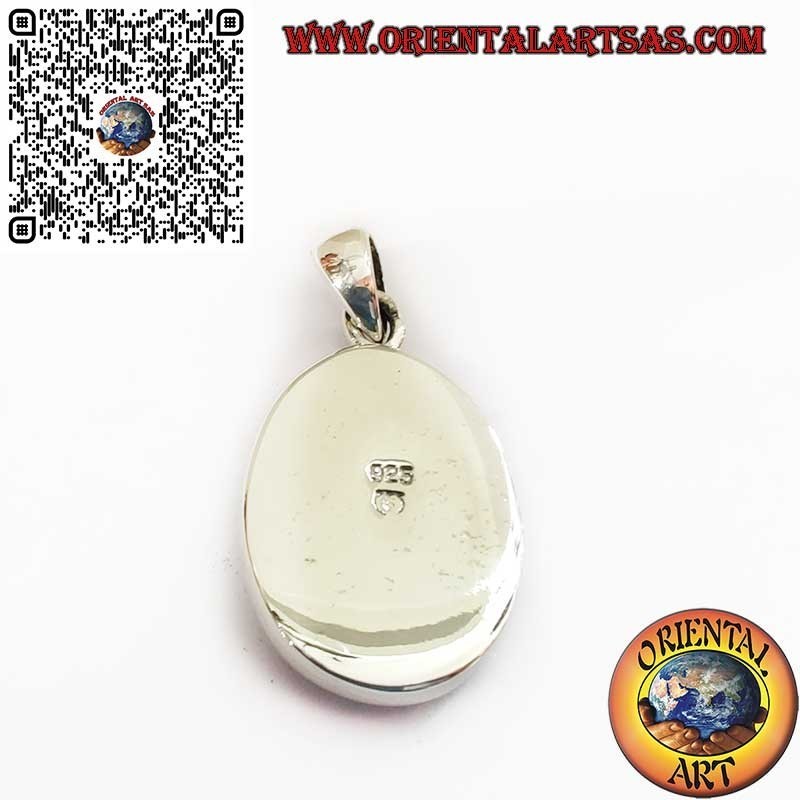 Pendentif en argent avec turquoise ovale naturelle d'Arizona