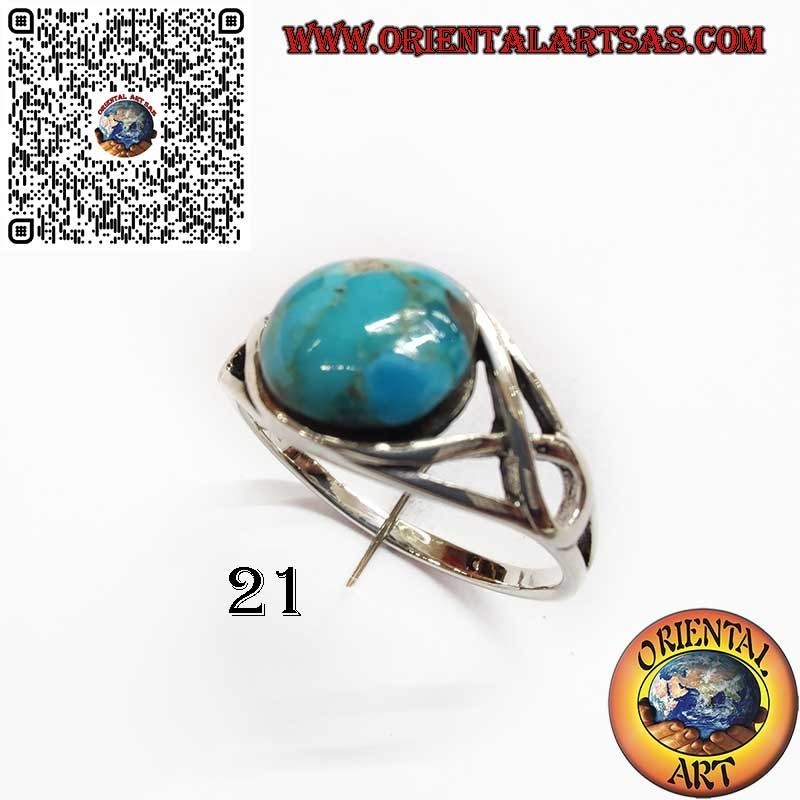 Silberring 925 mit Naturtürkis aus Arizona – Knotendesign
